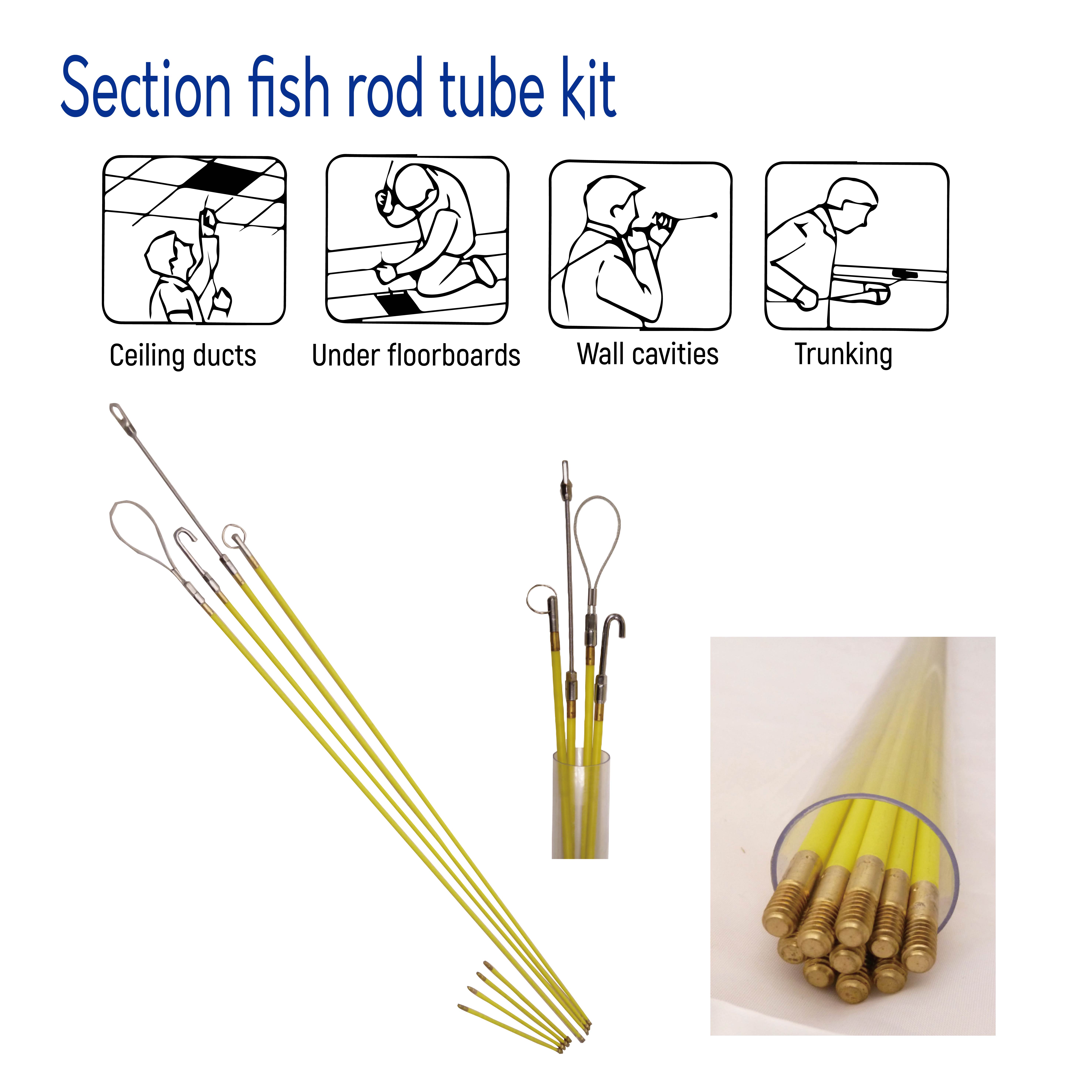 FS533T, FS5100T, FS633T, FS6100T FISH TAPES/ WIRE GUIDERS/ SECTION FISH ROD  KIT - Hydraulic Tool Manufacturer｜LUN-YUAN
